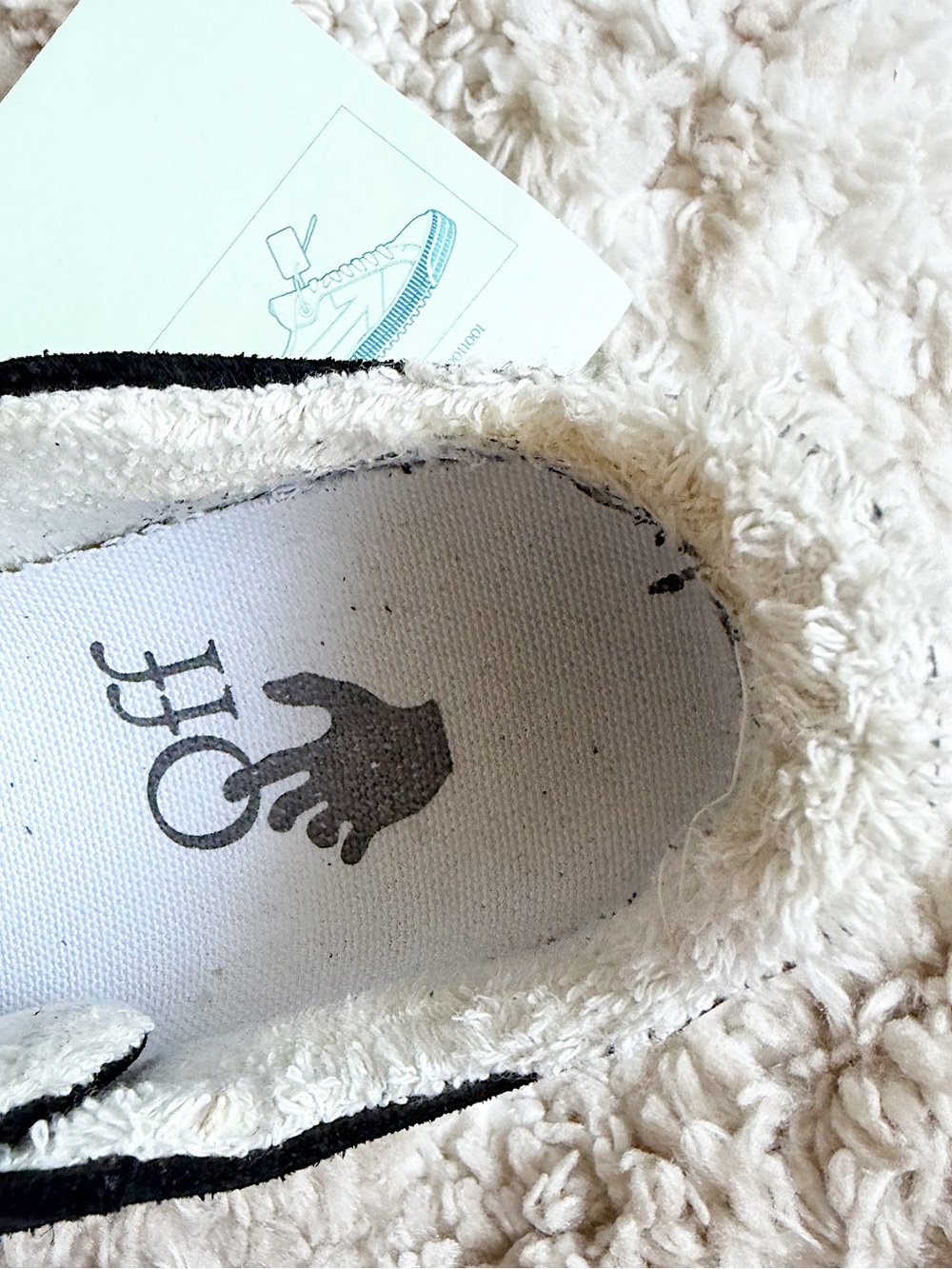 Off-White Virgil Abloh Women's Suede Sneakers Size 38 EU / 8 US Black White - Picture 8 of 11